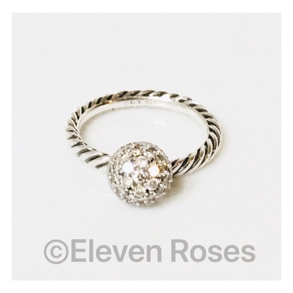 David Yurman Jewelry - David Yurman Sterling 8mm Diamond Elements Ring